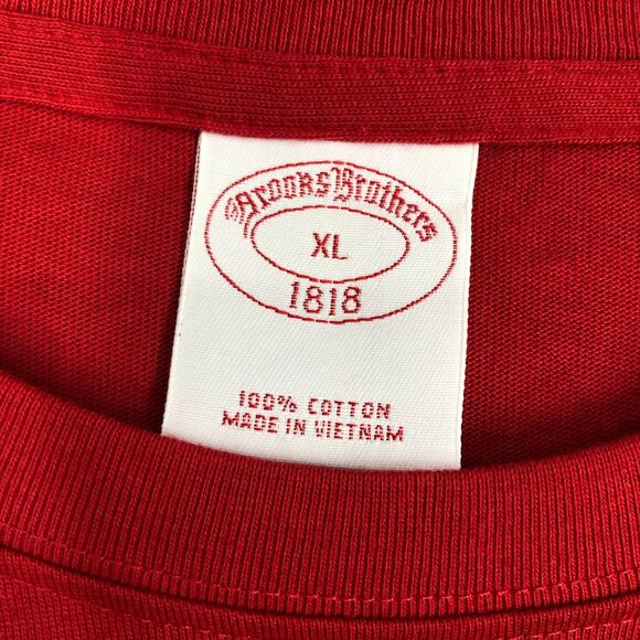 Men’s Brooks Brothers Classic Red T-Shirt XL 100% Cotton Polo Logo Tee - Picture 3 of 4